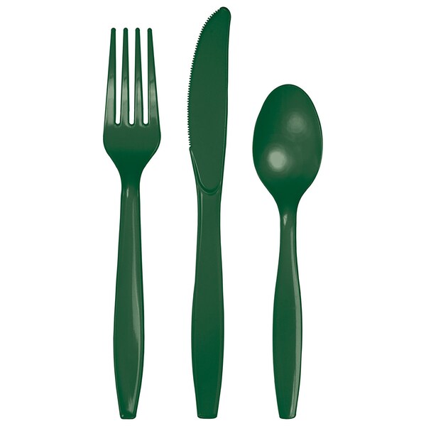 Touch Of Color Green Assorted Plastic Cutlery, Hunter, 288PK - 013124