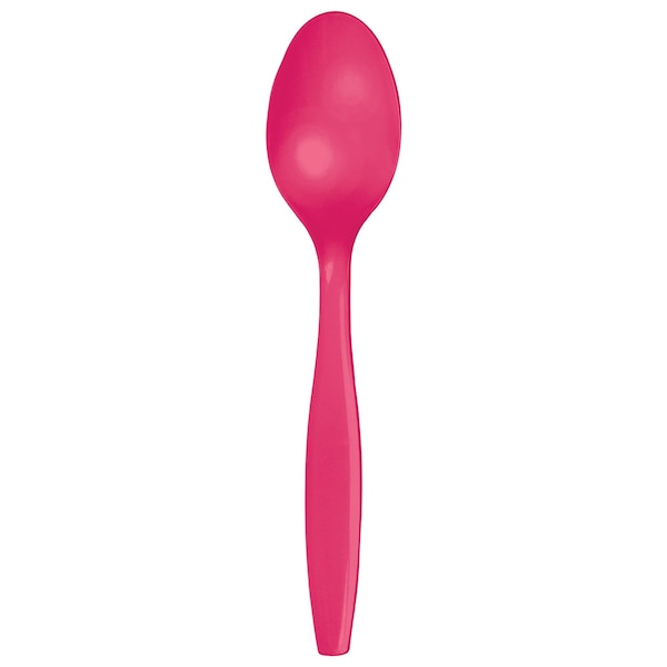 Touch Of Color Hot Magenta Pink Plastic Spoons, 6.75", 288PK - 010591