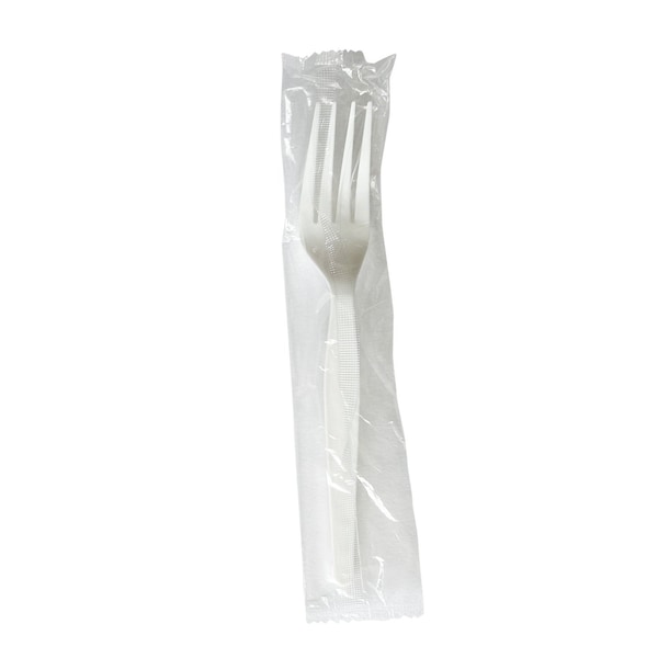 Boardwalk Heavyweight Wrapped Polystyrene Cutlery, Fork, White, 1000PK - BWKFORKWHPSIW