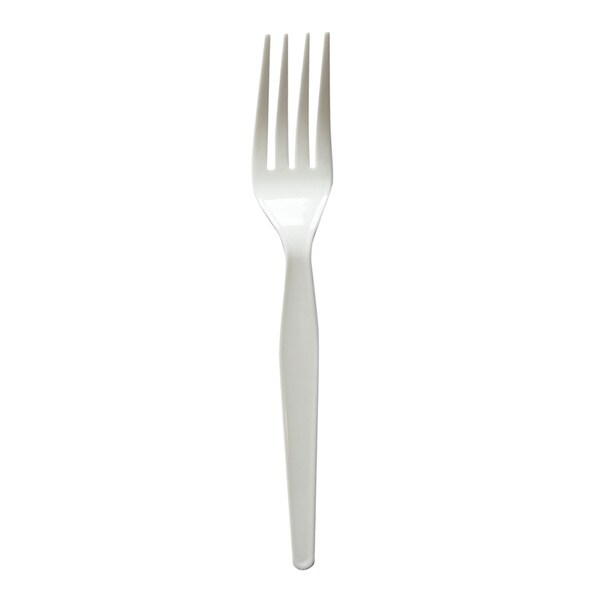 Boardwalk Heavyweight Wrapped Polystyrene Cutlery, Fork, White, 1000PK - BWKFORKWHPSIW
