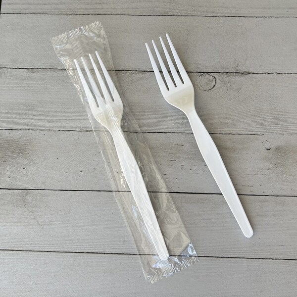 Boardwalk Heavyweight Wrapped Polystyrene Cutlery, Fork, White, 1000PK - BWKFORKWHPSIW
