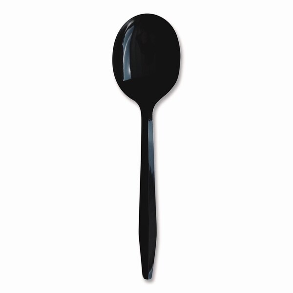 Boardwalk Heavyweight Polypropylene Cutlery, Soup Spoon, Black, 1000PK - BWKSOUPBLHVY