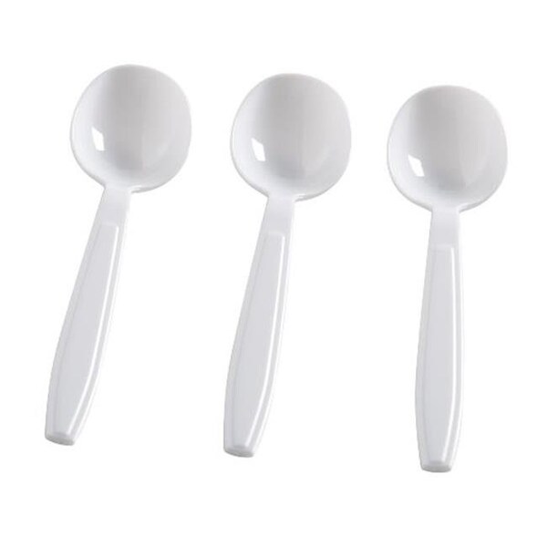 Fineline Settings Fineline Settings 2505-WH White Soup Spoons- Box - 2505-WH