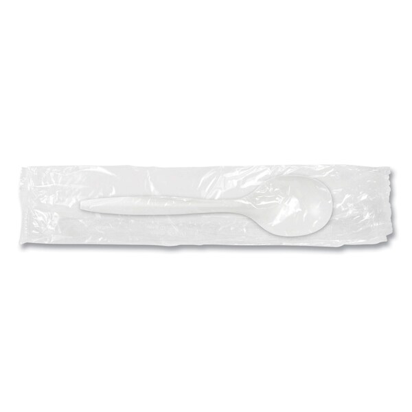 Berkley Square Individually Wrapped Mediumweight Cutlery, Soup Spoon, Plastic, White, 1000PK - BEPCUTSSWR