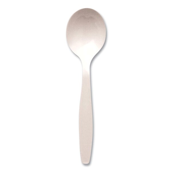 Berkley Square Individually Wrapped Mediumweight Cutlery, Soup Spoon, Plastic, White, 1000PK - BEPCUTSSWR