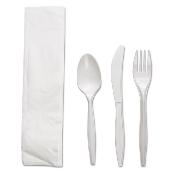 Razoredge Four-piece Cutlery Kit, Fork & Knife & Napkin & Teaspoon, White - RA3204879