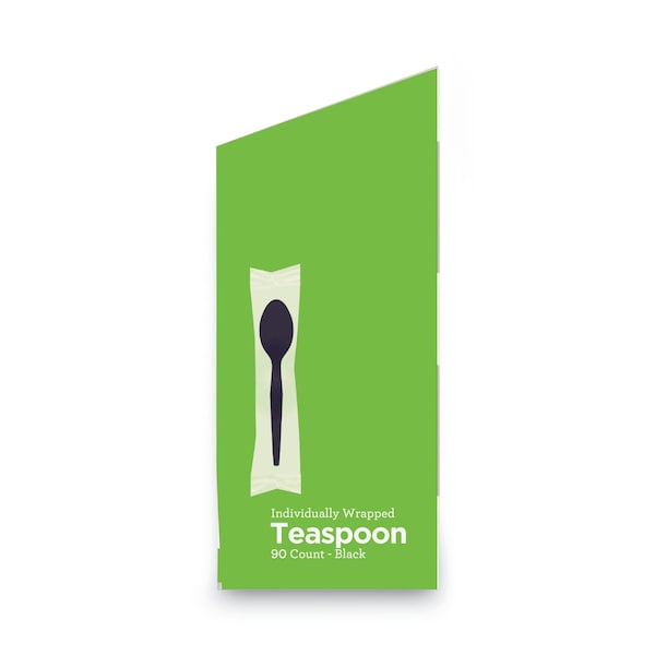 Dixie Grab N Go Wrapped Cutlery, Teaspoons, Black, PK540, 540PK - TM5W540