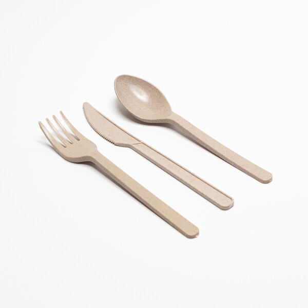 Greenprint Medium Weight Natural Agave 4 Piece Cutlery Mix Pack, Fork, Knife, Spoon and Napkin, 200 ct - M4CMP200