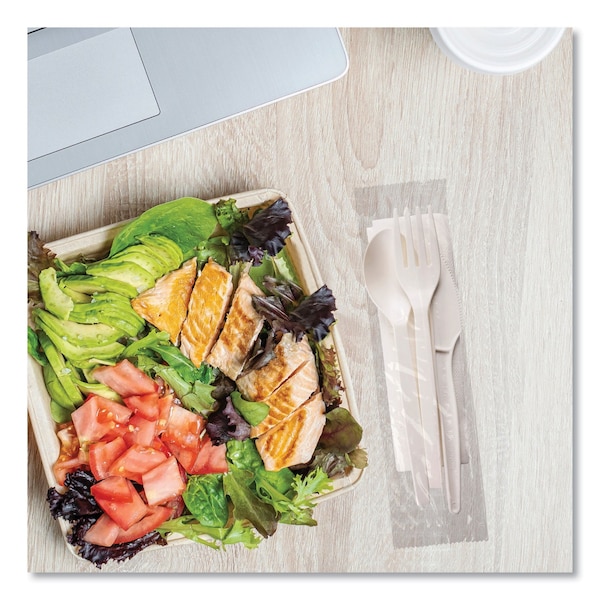 Eco-Products EcoSense Renewable PSM Wrapped Cutlery Kit, White, PK250 - ECP EP-S005