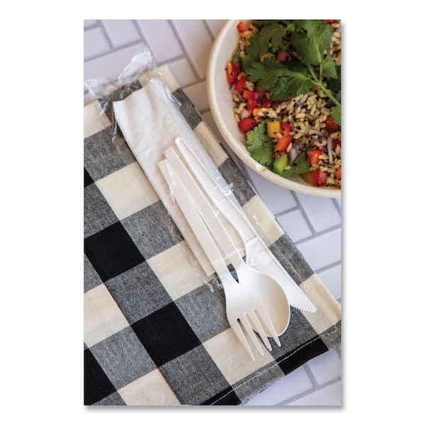 Eco-Products EcoSense Renewable PSM Wrapped Cutlery Kit, White, PK250 - ECP EP-S005