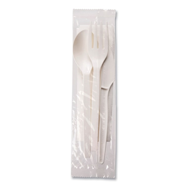 Eco-Products EcoSense Renewable PSM Wrapped Cutlery Kit, White, PK250 - ECP EP-S005