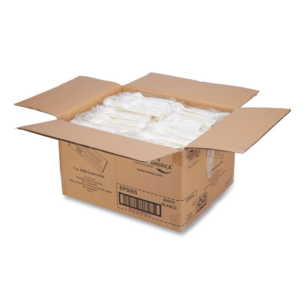 Eco-Products EcoSense Renewable PSM Wrapped Cutlery Kit, White, PK250 - ECP EP-S005