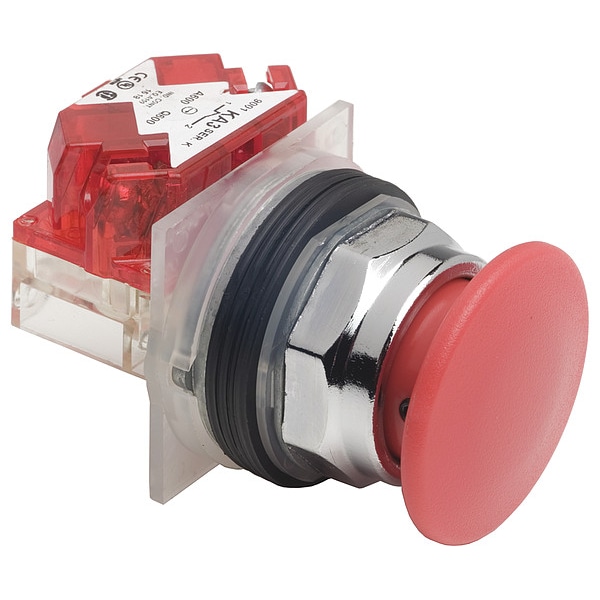 Botón de presión Schneider Electric, 30 mm, 1 NA/1 NC, 1NC, 1NA, Rojo - 9001KR9R94H6