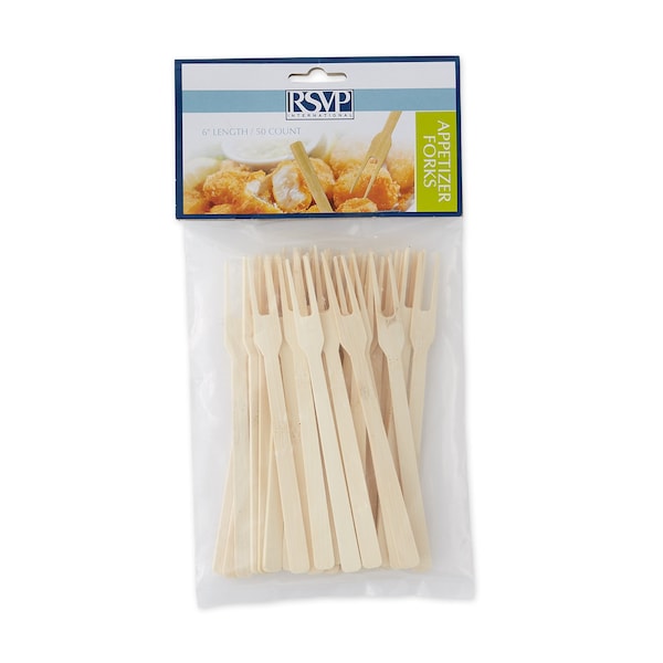 Rsvp International Bamboo 6In App Fork - 50 Ct, 50PK - BOO-FRK