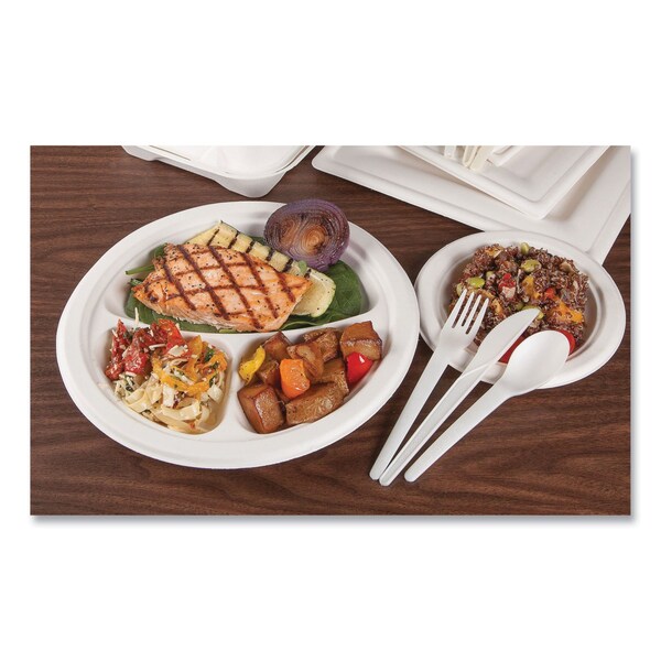 Eco-Products Plantware Compostable Cutlery, Fork, 6 in., White, 1000PK - EP-S012-W