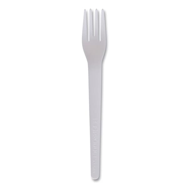 Eco-Products Plantware Compostable Cutlery, Fork, 6 in., White, 1000PK - EP-S012-W