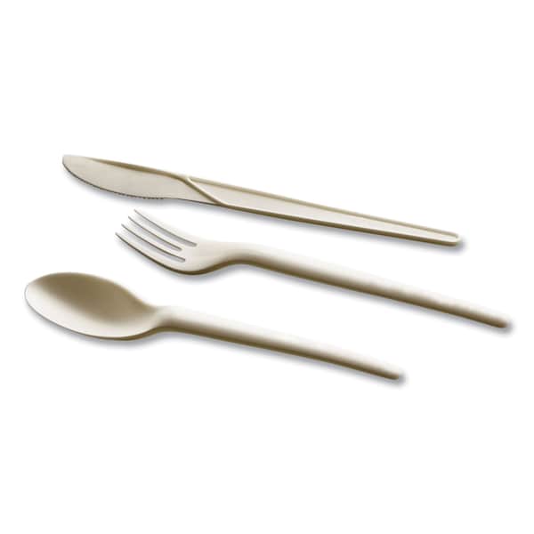 Eco-Products EcoSense Renewable Plant Starch Cutlery, Fork, 7", PK50 - EP-S002