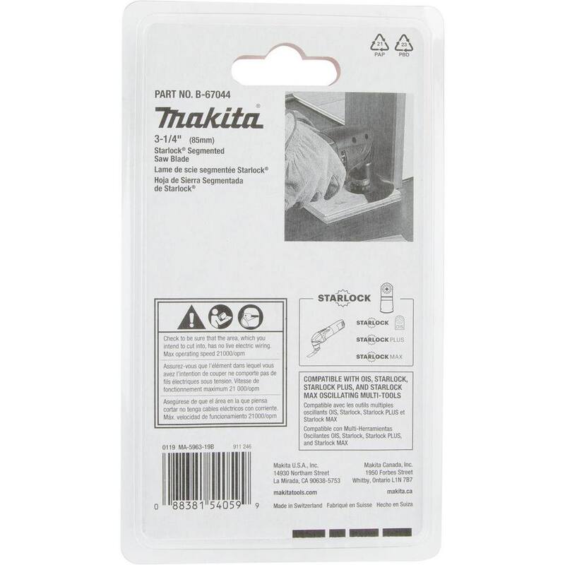 Hoja de sierra segmentada Starlock de 3-1/4 pulgadas - B-67044 de Makita