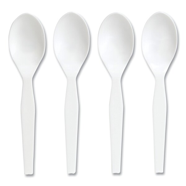 Perk Mediumweight Plastic Cutlery, Teaspoon, White, PK300, 300PK - PK58701/PK56400