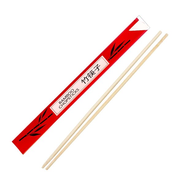 Handgards Handgards 9" Bamboo Red Sleeve Chopstick, PK1000 - 305214010