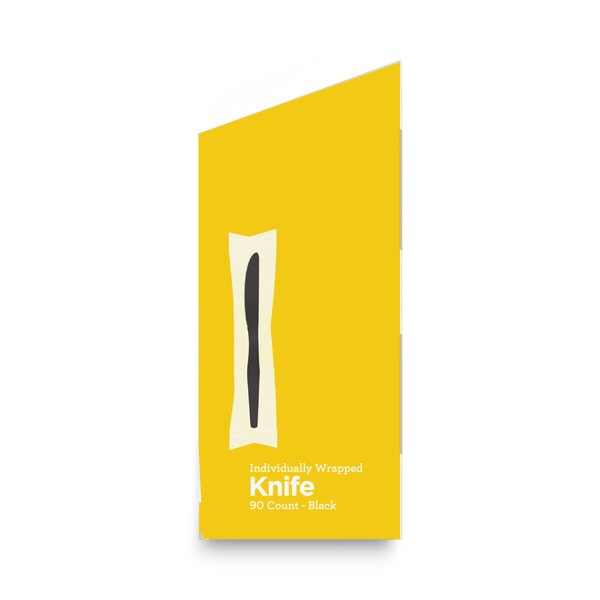 Dixie Grab N Go Wrapped Cutlery, Knives, Black, PK540, 540PK - KM5W540