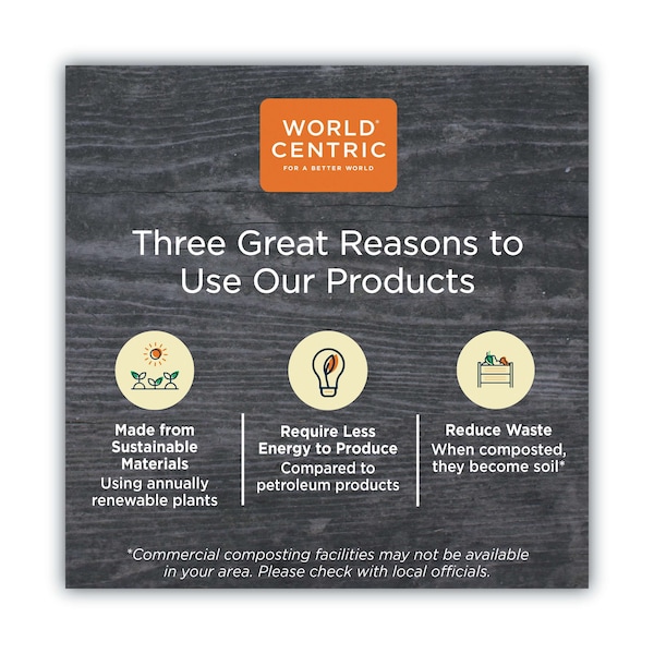 World Centric TPLA Compostable Cutlery, Fork, 6.3", White, PK750, 750PK - FO-PS-I