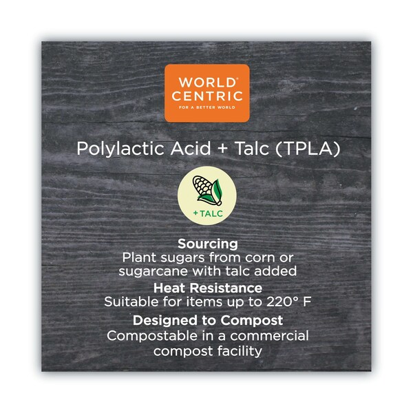 World Centric TPLA Compostable Cutlery, Fork, 6.3", White, PK750, 750PK - FO-PS-I