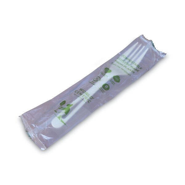 World Centric TPLA Compostable Cutlery, Fork, 6.3", White, PK750, 750PK - FO-PS-I