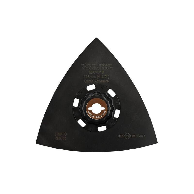Herramienta oscilante multiuso de Makita StarlockMax 4-1 / 2 pulgadas. Almohadilla de lijado Delta de carburo de tungsteno de 40 granos - E-08648