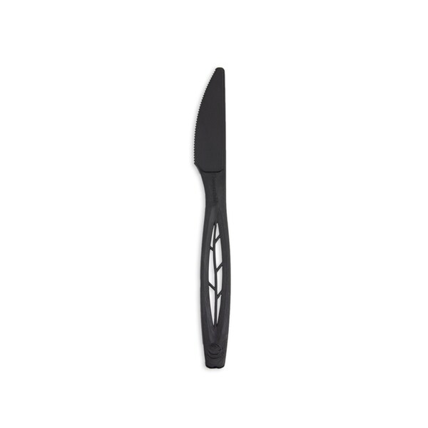 Stalk Market CPLA Compostable Heavy Weight 6.5 in. Knife, Black, 1000PK - CPLA-001-B