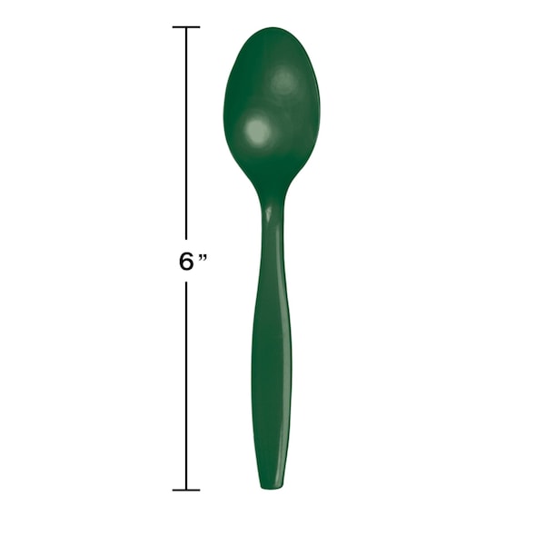 Touch Of Color Hunter Green Plastic Spoons, 6.75", 288PK - 011924