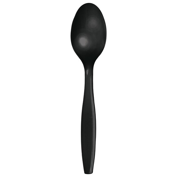 Touch Of Color Black Plastic Spoons, 6.75", 600PK - 010556B