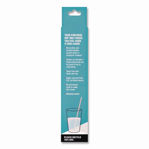 Lunchskins Blue Chevron Paper Straws, 7.89in, 50PK - 860000894432