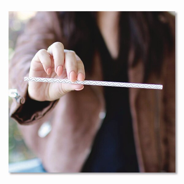 Lunchskins Blue Chevron Paper Straws, 7.89in, 50PK - 860000894432