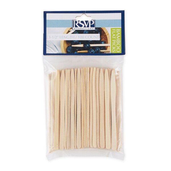 Rsvp International Flat Bamboo Picks - 100Ct, 100PK - BOO-FLT