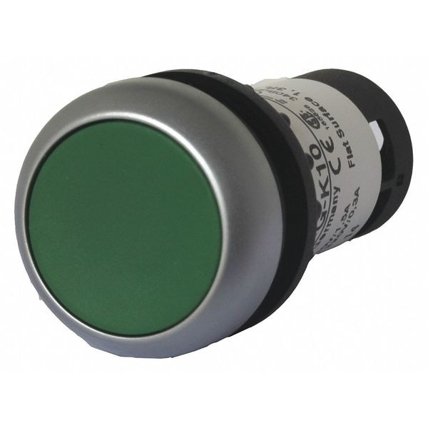 Botón pulsador no iluminado de Eaton, 22 mm, 1 contacto normalmente abierto (NO), color verde - C22-D-G-K10