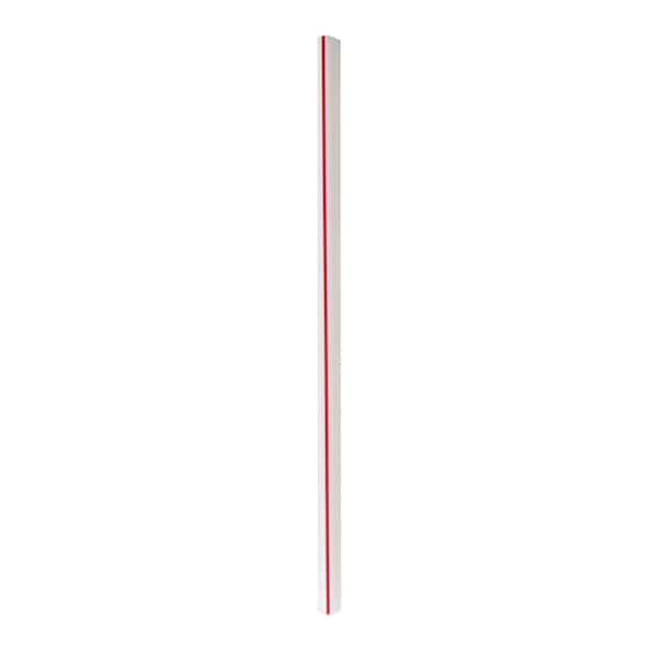 Boardwalk Wrapped Giant Straws, 7.75 in., Polypropylene, Red/White Striped, 7200PK - BWKGSTW775RW