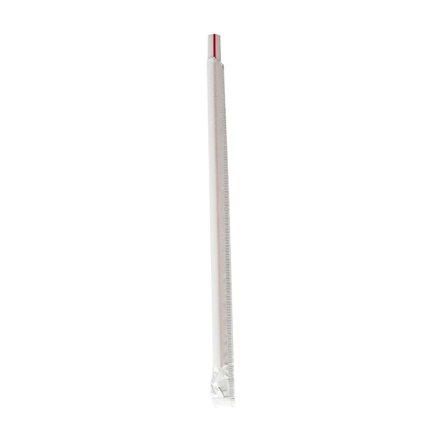 Boardwalk Wrapped Giant Straws, 7.75 in., Polypropylene, Red/White Striped, 7200PK - BWKGSTW775RW