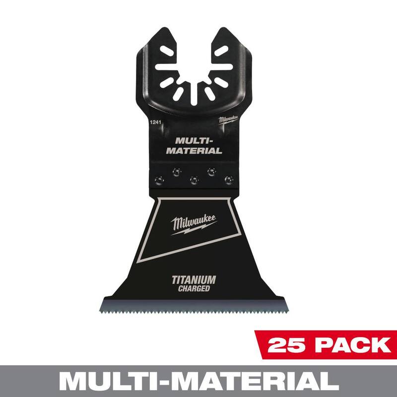 Milwaukee 2-1/2 in. Cuchilla oscilante para herramienta múltiple de corte de madera y metal de ajuste universal de bi-metal de titanio (paquete de 25) - 49-25-1248
