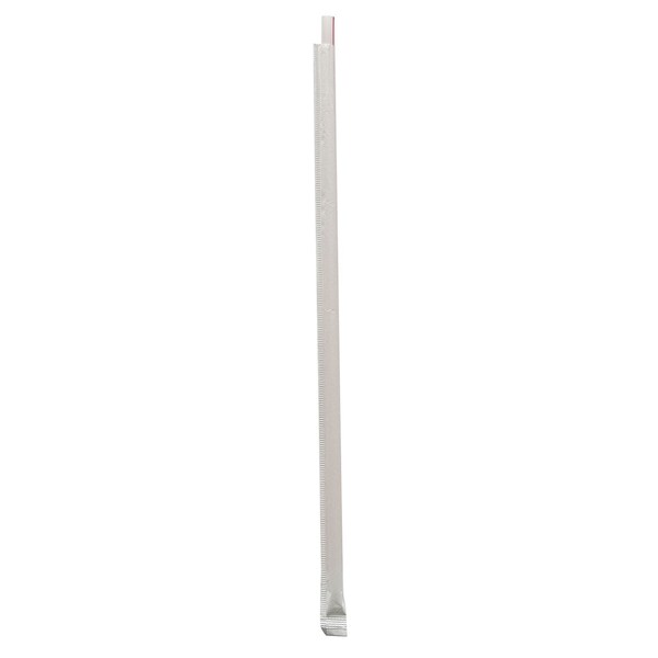 Boardwalk Wrapped Giant Straws, 10.25 in., Polypropylene, Red/White Striped, 1200PK - BWKGST1025RW