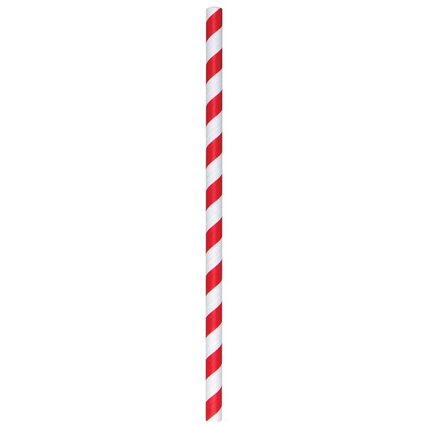 Aardvark 8.5" Colossal Wrapped Red and White Stripe Paper Straws PK 1200 - 61690005