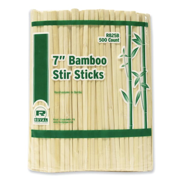 Amercareroyal Bamboo Stir Sticks, 7 in. Natural, 5000PK - R825B