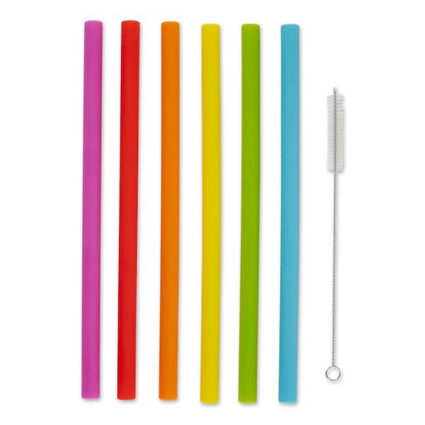 Rsvp International 10in Silicone Smoothie Straw, 6PK - SILI-LG