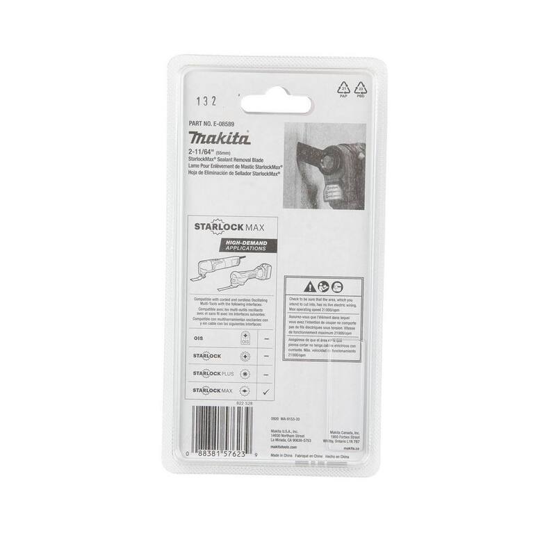 Quitador de sellador y cuchilla para cortar juntas de acero de alto carbono para herramienta multiusos oscilante StarlockMax de Makita - E-08589