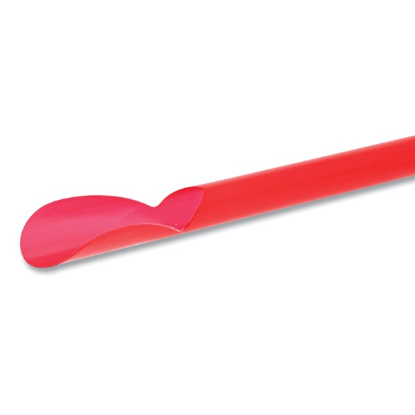 Amercareroyal Jumbo Spoon Straw, 10.25 in., Plastic, Red, 5400PK - RJSS10