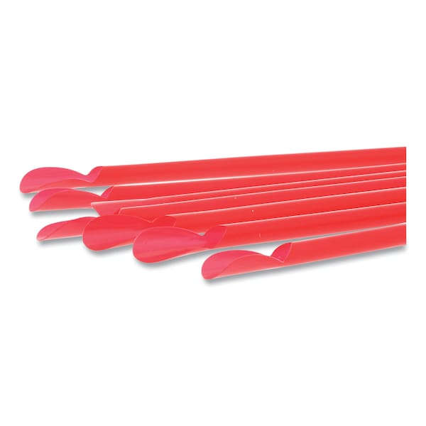 Amercareroyal Jumbo Spoon Straw, 10.25 in., Plastic, Red, 5400PK - RJSS10