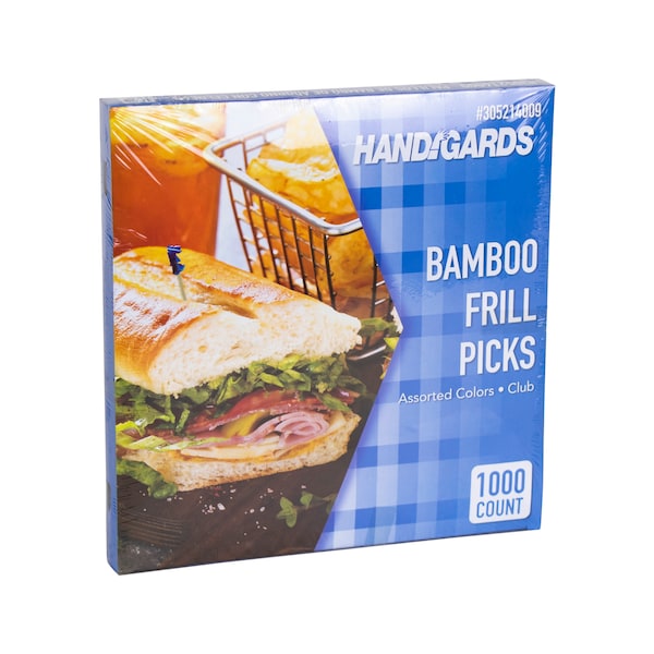 Handgards Handgards 4" Frill Wood Pick, PK1000 - 305214009