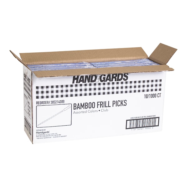 Handgards Handgards 4" Frill Wood Pick, PK1000 - 305214009