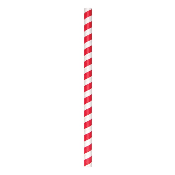 Aardvark 8.5" Red Striped Colossal Paper Straws PK 1480 - 61710005