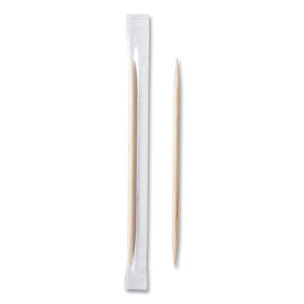 Amercareroyal Cello-Wrapped Round Wood Toothpicks, 2 1/2", Natural, PK15000 - RPP RIW15